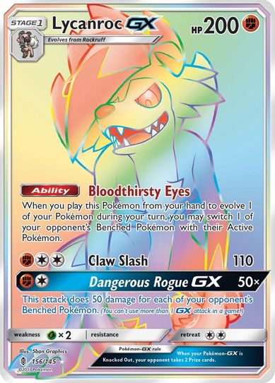 Lycanroc GX (Secret) (156/145) [Sun & Moon: Guardians Rising]