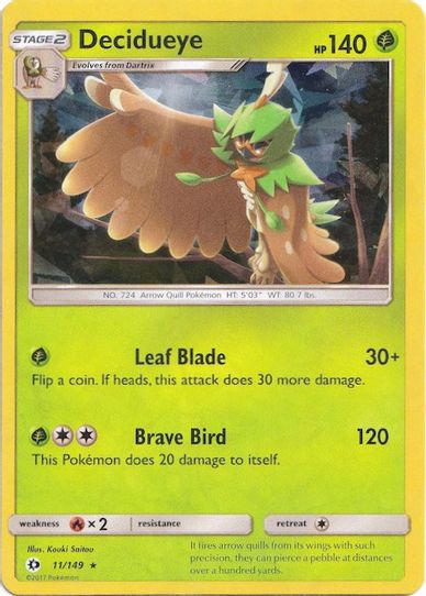 Decidueye 011/149 (Cracked Ice Holo) [Deck Exclusives]