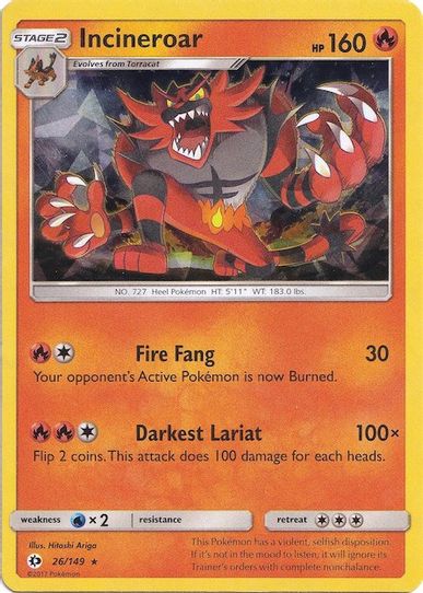 Incineroar 026/149 (Cracked Ice Holo) [Deck Exclusives]
