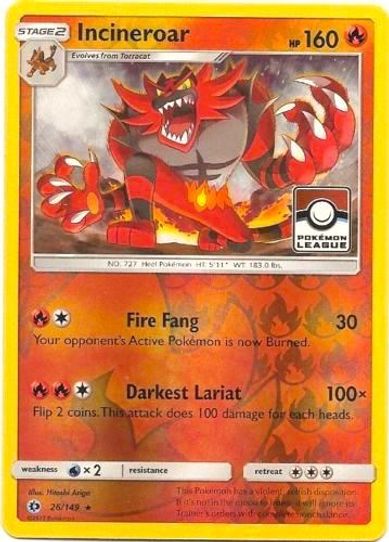 Incineroar 026/149 (League Promo) [League & Championship Cards]