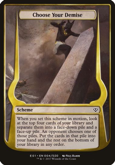 Choose Your Demise (Archenemy: Nicol Bolas) (4) [Oversize Cards]