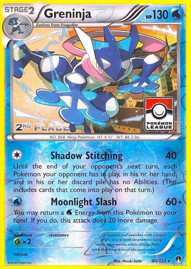 Greninja 40/122 (League Promo) [2nd Place] [League & Championship Cards]