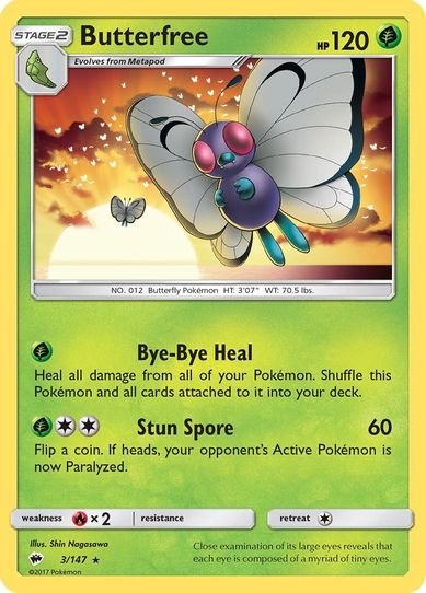 Butterfree (3/147) [ Sun & Moon: Burning Shadows]