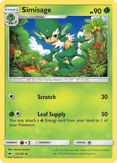 Simisage (13/147) [ Sun & Moon: Burning Shadows]