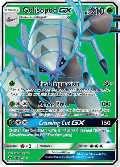 Golisopod GX (Full Art) (129/147) [ Sun & Moon: Burning Shadows]