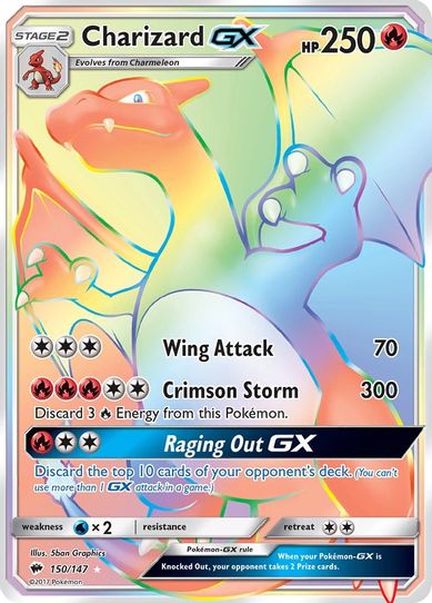 Charizard GX (Secret) (150/147) [ Sun & Moon: Burning Shadows]