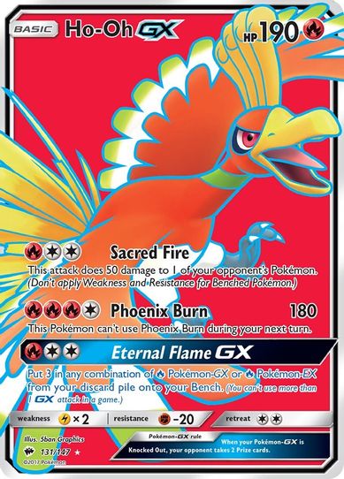 Ho-Oh GX (Full Art) (131/147) [ Sun & Moon: Burning Shadows]