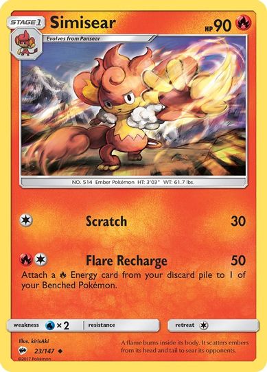 Simisear (23/147) [ Sun & Moon: Burning Shadows]