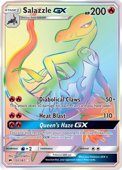 Salazzle GX (Secret) (151/147) [ Sun & Moon: Burning Shadows]