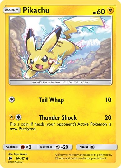 Pikachu (40/147) [ Sun & Moon: Burning Shadows]