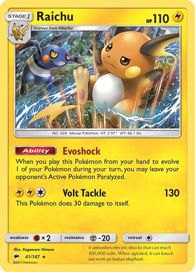 Raichu (41/147) [ Sun & Moon: Burning Shadows]