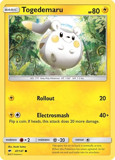 Togedemaru (47/147) [ Sun & Moon: Burning Shadows]