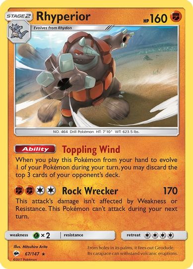 Rhyperior (67/147) [ Sun & Moon: Burning Shadows]
