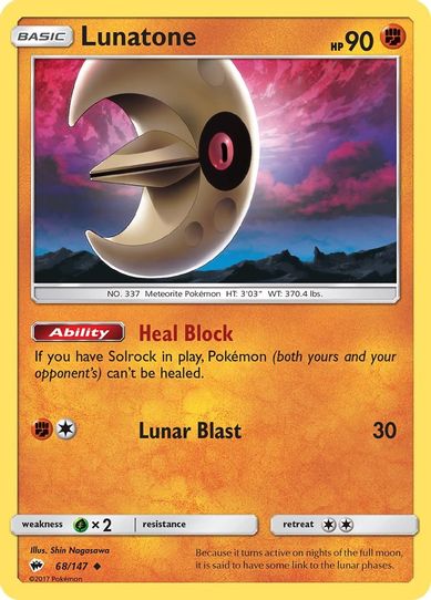 Lunatone (68/147) [ Sun & Moon: Burning Shadows]