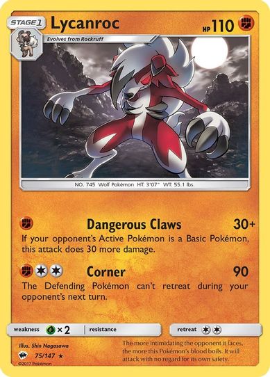 Lycanroc (75/147) [ Sun & Moon: Burning Shadows]