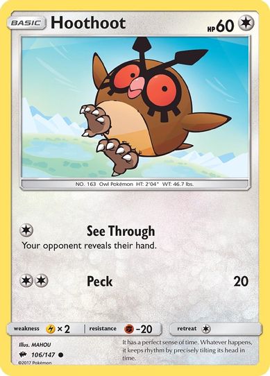 Hoothoot (106/147) [ Sun & Moon: Burning Shadows]