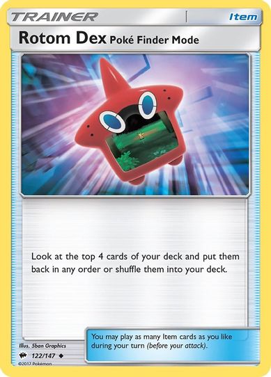 Rotom Dex Poke Finder Mode (122/147) [ Sun & Moon: Burning Shadows]