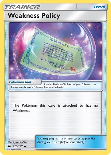 Weakness Policy (126/147) [ Sun & Moon: Burning Shadows]