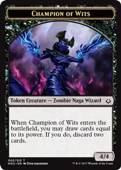 Champion of WitsWarrior Double-sided Token [Hour of Devastation]