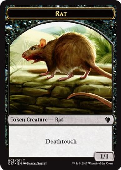 Cat Warrior // Rat Double-sided Token [Commander 2017]