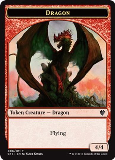 Cat Dragon // Dragon Double-sided Token [Commander 2017]