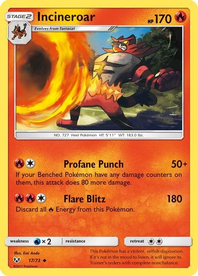 Incineroar (17/73) Sun & Moon: Shining Legends]