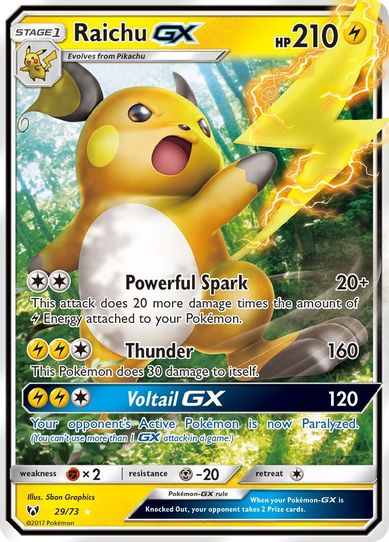 Raichu GX (29/73) Sun & Moon: Shining Legends]