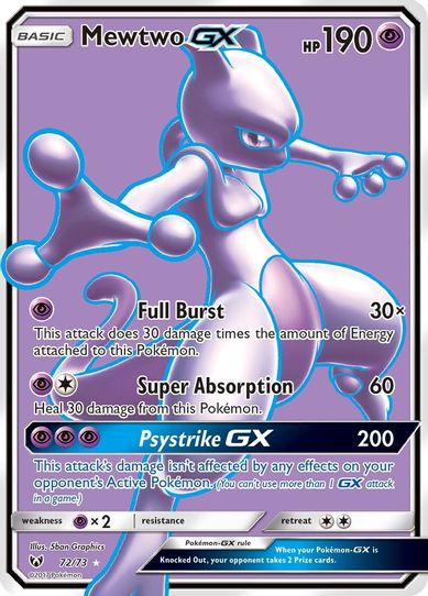 Mewtwo GX (Full Art) (72/73) Sun & Moon: Shining Legends]