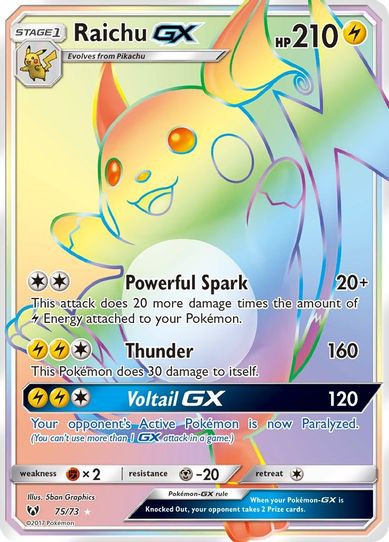 Raichu GX (Secret) (75/73) Sun & Moon: Shining Legends]