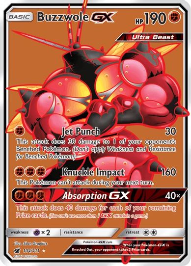 Buzzwole GX (Full Art) (104/111) [Sun & Moon: Crimson Invasion]