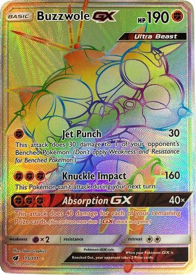 Buzzwole GX (Secret) (115/111) [Sun & Moon: Crimson Invasion]
