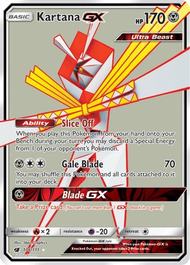 Kartana GX (Full Art) (106/111) [Sun & Moon: Crimson Invasion]