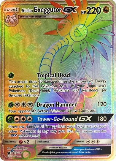Alolan Exeggutor GX (Secret) (118/111) [Sun & Moon: Crimson Invasion]