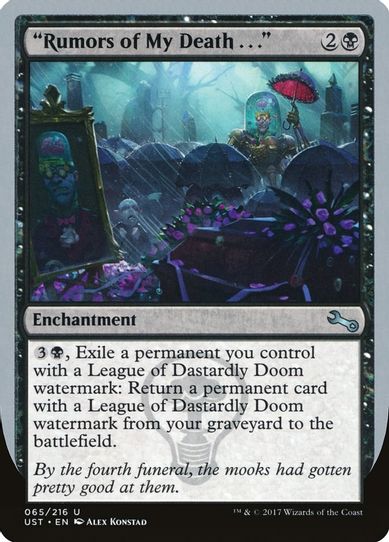 "Rumors of My Death . . ." (65) [Unstable]