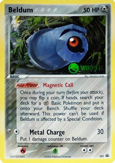 beldum pokemon card Legends Awakened Common Psychic Psychic Reaction (10) You may switch Beldum with 1 of your Benched Pokmon Beldum (Winner) (22) [League &