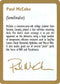 Paul McCabe Biography Card [World Championship Decks]