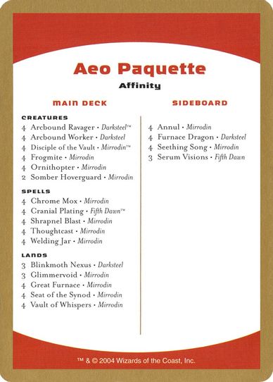 Aeo Paquette Decklist Card [World Championship Decks]