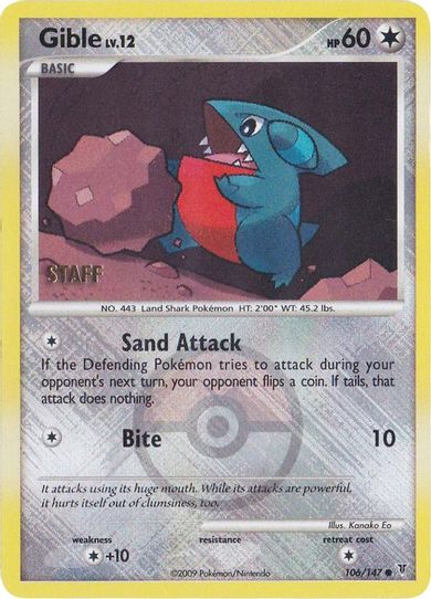 Gible 106/147 (Championship Promo) [Staff] [League & Championship Cards]