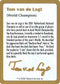 Tom van de Logt Biography Card [World Championship Decks]