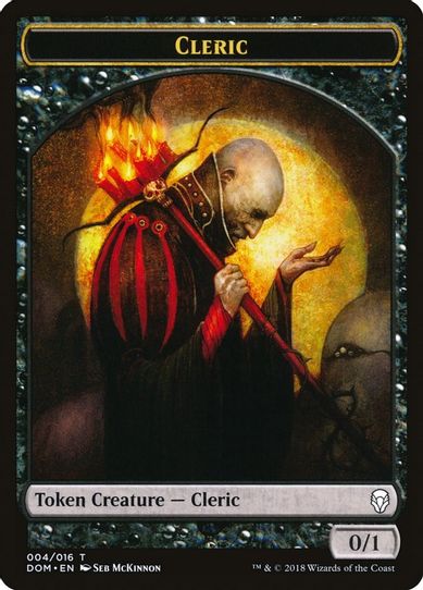 Cleric Token (4) [Dominaria]