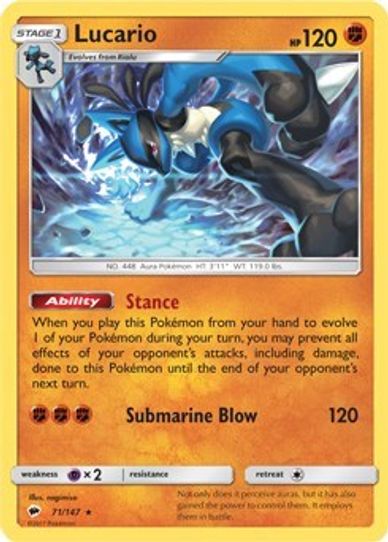 Lucario (SM Burning Shadows) (71/203) [Deck Exclusives]