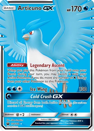 Articuno GX (Full Art) (154/168) [Sun & Moon: Celestial Storm ]