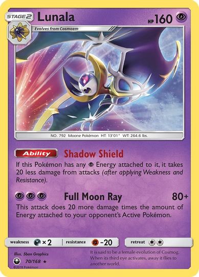 Lunala (70/168) [Sun & Moon: Celestial Storm ]