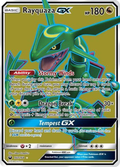 Rayquaza GX (Full Art) (160/168) [Sun & Moon: Celestial Storm ]