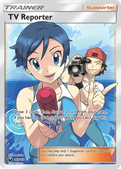 TV Reporter (Full Art) (167/168) [Sun & Moon: Celestial Storm ]