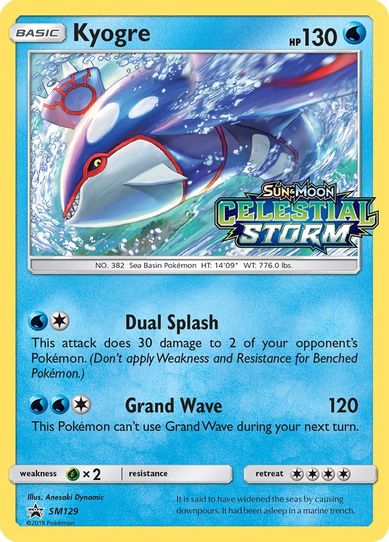 Kyogre - SM (Prerelease Promo) (SM129) [SM Promos]