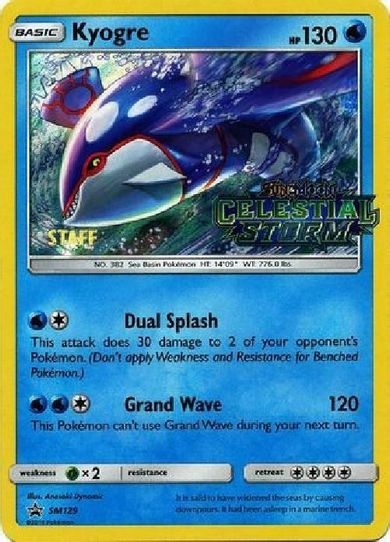 Kyogre - SM (Staff Prerelease Promo) (SM129) [SM Promos]