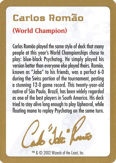 Carlos Romao Biography Card [World Championship Decks]