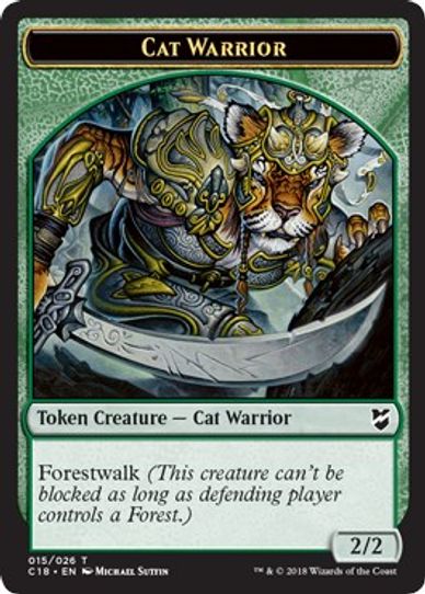 Cat WarriorBeast Double-sided Token [Commander 2018]