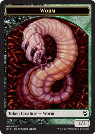 Cat WarriorWorm Double-sided Token [Commander 2018]